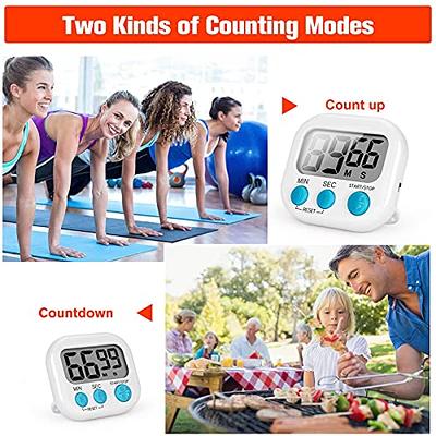 2 Pack Timer, Classroom Timer for Kids, Kitchen Timer Digital for Cooking,  Egg, Study, Teacher, Exercise, Oven, Baking, Cook, Desk (AAA Battery Not