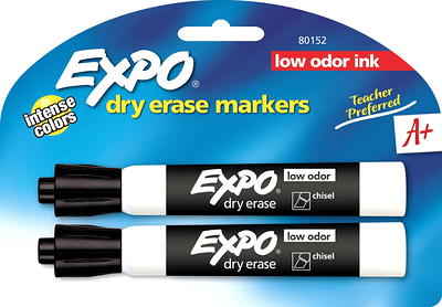 Expo 80001 Black Low-Odor Chisel Tip Dry Erase Marker - 12/Pack