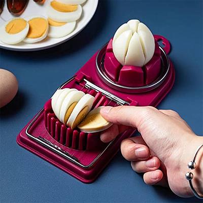 Egg Cutter Stainless Steel Wire Egg Slicer Portable for Hard Boiled Eggs  Home Kitchen New 