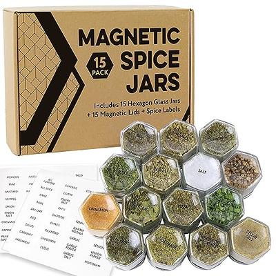 Impresa IMPRESA [15 Pack] Large 4oz Magnetic Spice Jars - Glass