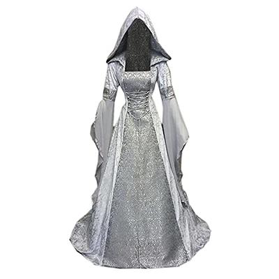 YSLMNOR Halloween Medieval Costumes for Women Corset Renaissance Dress  Floor Length Cosplay Victorian Dresses with Hood - Yahoo Shopping