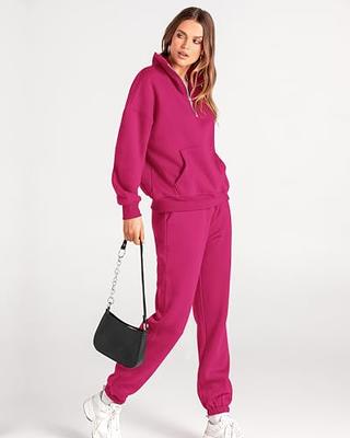 BTFBM Women's Two Piece Tracksuits Sweatsuits Fall Winter Clothes Half Zip  Sweatshirt Jogger Pants Matching Lounge Sets(Solid Rose Red, Medium) -  Yahoo Shopping