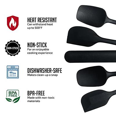 FONGLUAN Kitchen Utensils. Set of 3, Silicone Cooking Utensils Set,  Turner/Spatula, Spoons with Wooden Handle, Heat Resistant, Nonstick Cookware,  Dishwasher Safe, Black - Yahoo Shopping