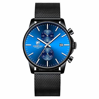 Mens Blue Dial Black Silicone Band Dress Analog Quartz Sports Casual Wrist  Watch | eBay