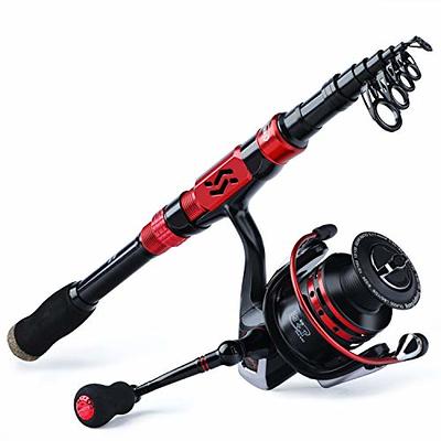 Fishing Pole Combo Set 2.1M/6.89Ft 2 Pieces Collapsible Rods Spinning Reels