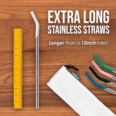 purifyou 14.5 inch Stainless Steel Straws With Platinum Silicone Tips, For  Stanley and other 40 oz Tumbler, Extra Long Set of 5 Reusable Drinking Metal  Straw with Portable Case & Cleaning Brush - Yahoo Shopping