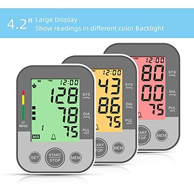 Blood Pressure Monitor Upper Arm Automatic Digital BP Monitor Adjustable  Large Cuff Backlit Display 2x500 Memories 4 AAA Batteries BP Machine BP  Meter