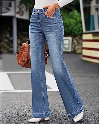 GRAPENT 2024 High Waisted Distressed Straight Leg Jeans