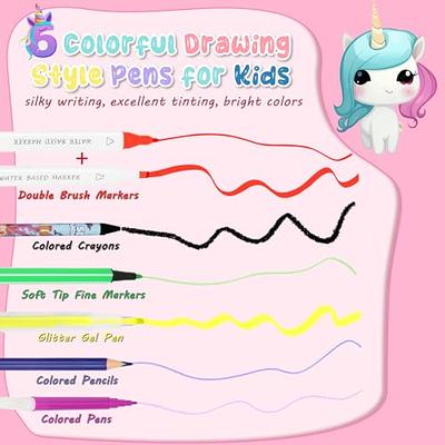 IFINTECHNO 64 pcs in 1 Washable Coloring Markers Set with A Portable  Unicorn Pen Case for