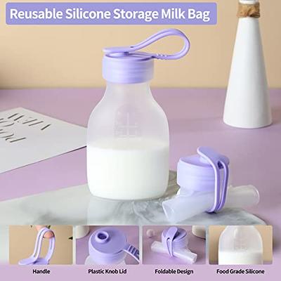 No Leak Momcozy Silicone Breastmilk Storage Bags, Reusable Breastmilk Bags,  8.5oz/250ml 5Pcs 