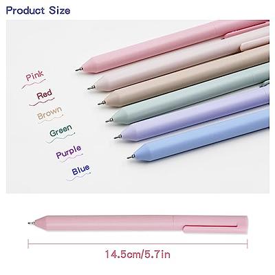 BAYTORY 6Pcs Colored Gel Pens, 6 Pastel Ink Colors, Retractable Quick Dry  Ink Pen Fine Point 0.5mm Smooth Writing for School Supplies Journaling