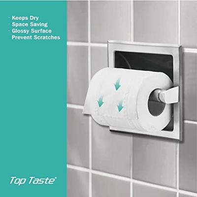 Top Taste Recessed Toilet Paper Holder Brushed Nickel,Toilet Paper