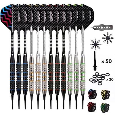 18g Soft tip Darts Set with 12 Aluminium shafts,100 Extra Tips and Flights