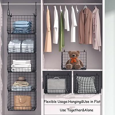 5 Tier Closet Hanging Organizer, Clothes Hanging Shelves with 4