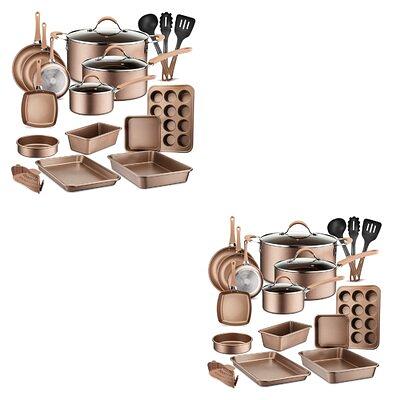 NutriChef 21 Pieces Aluminum Non Stick Cookware Set - Yahoo Shopping