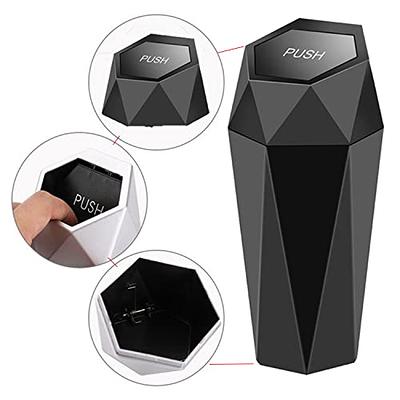 Car Trash Can with Lid, Diamond Design Small Automatic Portable Trash Can, Leakproof  Vehicle Trash Bin, Easy to Clean, Used in Car Home Office (Black) - Yahoo  Shopping