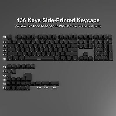 JSJT Custom Keycap-Keycaps 60 Percent Suitable for GK61/GK64/RK61/Anne  /ALT61 Mechanical Keyboards 71 Key with Japanese Font Set OEM Profile PBT