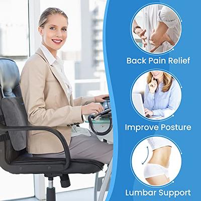 LumbarPal Lumbar Support Pillow for Office Chair Back Support Lumbar Pillow  for Car, Gaming, Office Chair - Improve Sitting Posture & Back Pain Relief,  Memory Foam, Adjustable Straps, Fluffy Grey - Yahoo Shopping