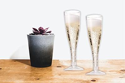 Prestee 24pk Stemless Plastic Champagne Flutes - 9 Oz, Clear Disposable  Wine Glasses, Cocktail Glasses