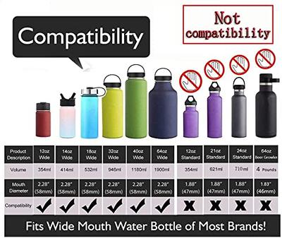 SENDESTAR Straw Lid Fit Hydroflask Wide Mouth Water Bottle 12/18