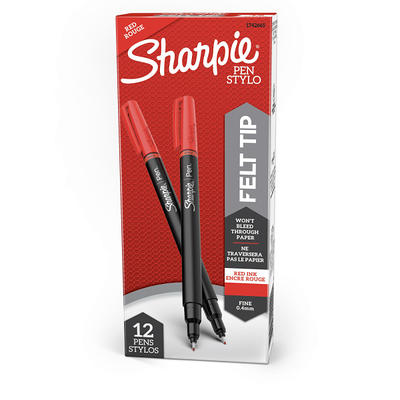 Sharpie® Fine-Point Pens, Fine Point, Black Barrels, Red Ink, Pack Of 12 -  Yahoo Shopping