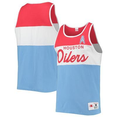 Men's Houston Oilers Warren Moon Mitchell & Ness Light Blue Mesh