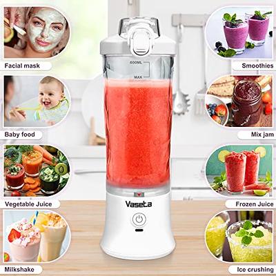 Portable Blender, Personal Size Blender for Shakes and Smoothies, 20 Oz  Cup, Waterproof Mini Blender With Rechargeable USB, Juicer with 6 Blades  for