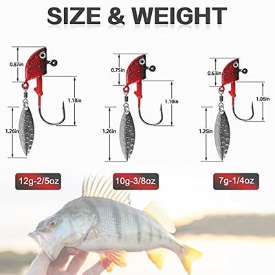 OROOTL Fishing Jig Heads Underspin Jig Head Hooks with Spinner Blade  Swimbait Jig Head Glow Under Spinner Jig Heads for Crappie Bass Trout  Walleye Fishing 1/4oz 3/8oz 2/5oz - Yahoo Shopping