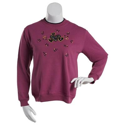 Womens Top Stitch by Morning Sun Velvet Hearts Sweatshirt Yahoo