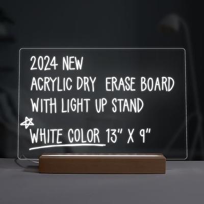 acrylic dry erase board with led