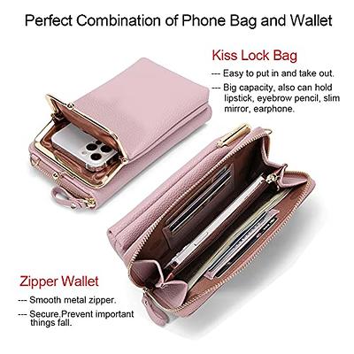 Women's Wallet Shoulder Mini Leather Bag Mobile Phone Bag,Pink