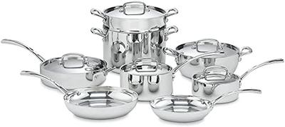 Cuisinart FCT-13 13-Piece Cookware Set French Classic Tri-Ply, Silver -  Yahoo Shopping