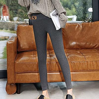 Fleece Lined Leggings High Waisted Winter Warm Comfortable Full Length Slim  Leggings For Women Girls S Black Cat 