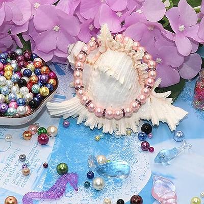 200Pcs Assorted Rose Gold and Off White Lustrous Faux Pearl Beads Vase  Fillers, No Hole DIY Craft Bead Set