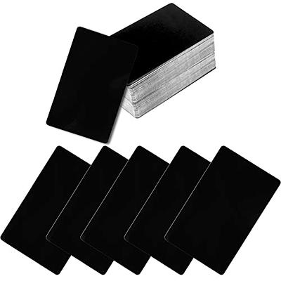 100 Pcs Blank Metal Business Cards, MaehSab 0.2mm Aluminum Laser Engraved  Black Name Card, Metallic Office Name Cards DIY Gift, VIP Cards DIY (3.4 x  2.1 Inch) - Yahoo Shopping