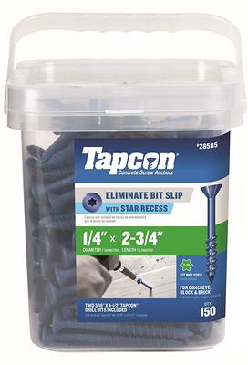 Tapcon 3/16-in x 2-1/4-in Concrete Anchors (75-Pack) in Blue