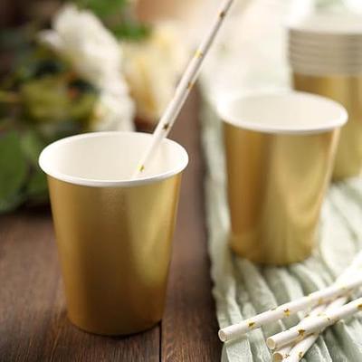 24 Pack Metallic Gold Paper Cups, Disposable Party Cup Tableware All  Purpose 9Oz