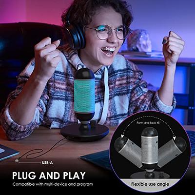 Usb Gaming Microphone, Rgb Computer Mic For Recording Streaming, Podcast,  , Twitch, Zoom Meeting