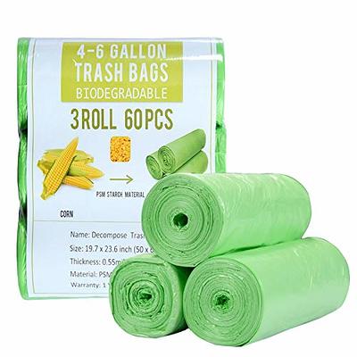 Small Trash Bags 4-6 Gallon, Inwaysin 200 Count Biodegradable Trash Bags 4  Gallon, Extra Strong Small Garbage Bags Unscented, Size Expanded, Green