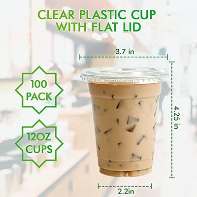 Comfy Package 10 Oz Clear Plastic Cups Disposable Iced Coffee Cups, 100-Pack