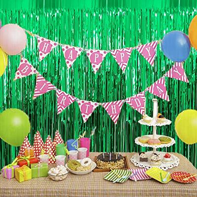  3 Pack Green Party Backdrop Decorations, 3.28 X