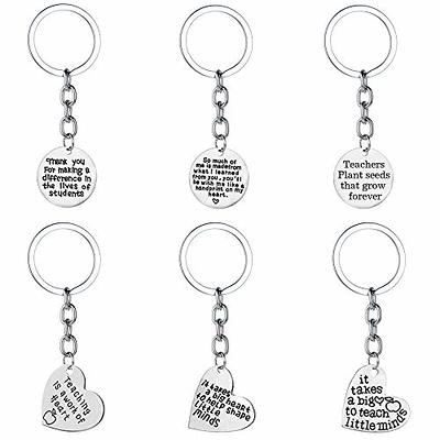 6pcs Teacher Gifts Keychains, Teacher Appreciation Gifts Thank You