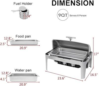 9 qt. Chafing Dish Buffet Set - Includes Food Pan, Water Pan, Cover, Chafer  Stand and 2-Fuel Holders - Food Warmers - Yahoo Shopping