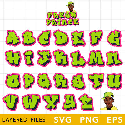 Fresh Prince Layred SVG Font, Graffiti Alphabet SVG ,Cricut file, Cut  files, Layered digital vector, Digital download - Yahoo Shopping