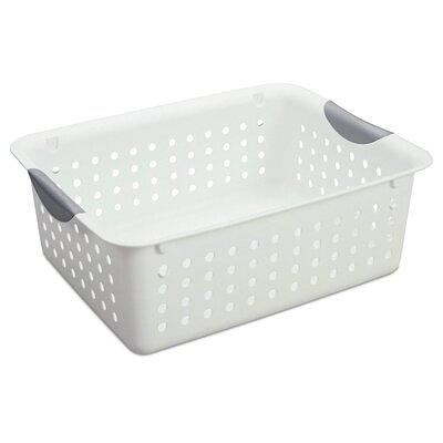 Simplify Medium Plastic Stackable Organizer Storage Basket with Adjustable  Dividers in Grey