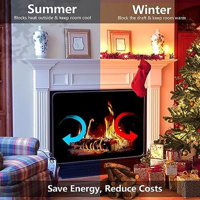 Magnetic Fireplace Cover for Inside Fireplace Stops Heat Loss, Fireplace  Blanket Draft Stopper for Winter & Summer, Hot & Cold Air Blocker, 39”WX  32”H