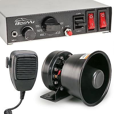 BooYu 9 Tone 12V 200W Warning Emergency Police Siren PA System