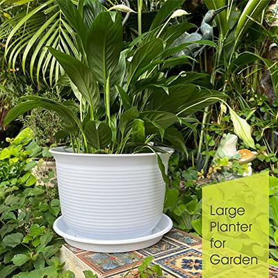 12 Inch 10 Inch 9 Inch Plant Pots, Rifny Extra Large Planters for Indoor  Plants with Drainage Holes and Tray, Set of 3 Flower Pots Modern Decorative