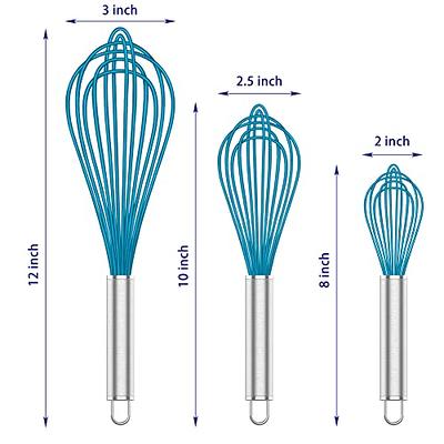 Silicone Whisk Set of 3, Very Sturdy, Silicone Whisks for Cooking Non  Scratch Pots, Rubber Whisk, Black