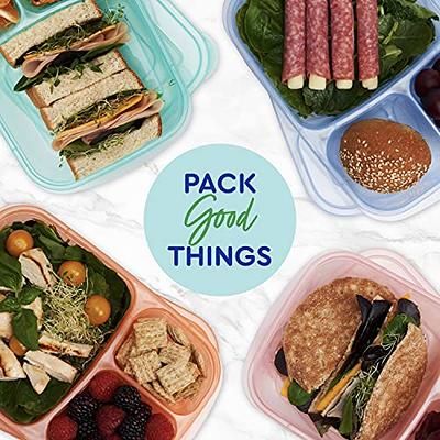 Gddochn 10 Pack Snack Bento Boxes,4-Compartment Lunch Containers